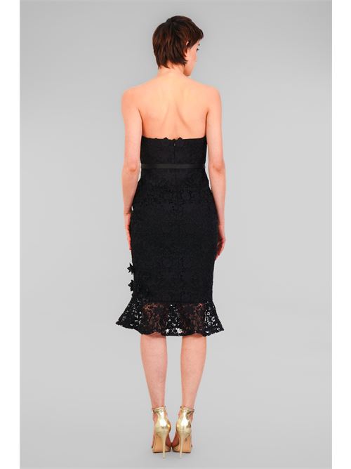 Abito tubino in cady e pizzo D'Andrea collection | 25025NERO